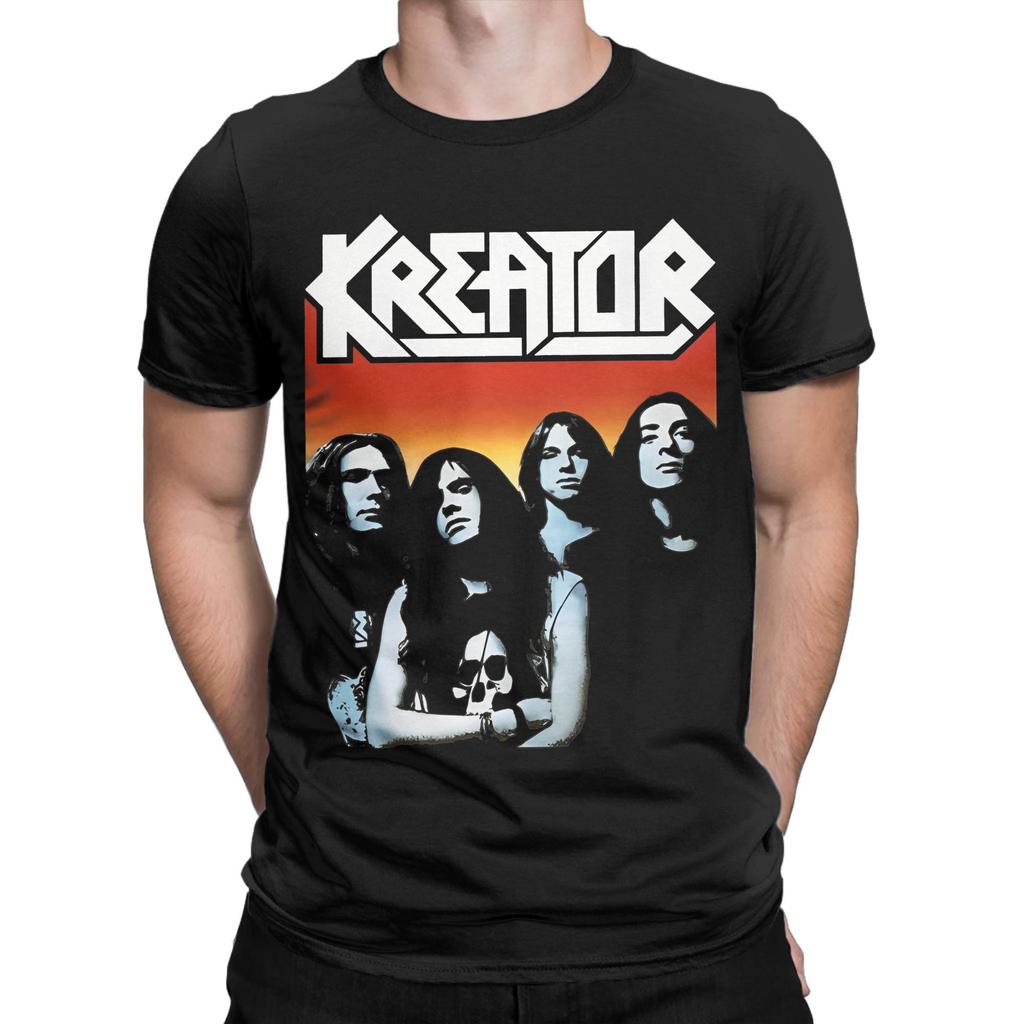 Kreator Band T-Shirt Beach  Cotton T-Shirts For Man Fashion Design Tee Shirt Short Sleeve Vintage Tees