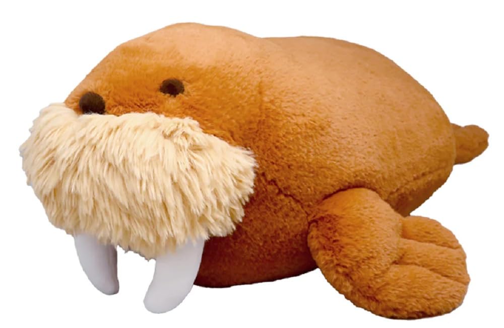 Naitou Design Underwater Stroll Mochi Huggable Cushion Walrus Plush Toy, Approx. 55cm in Length, Ages 6 and Up