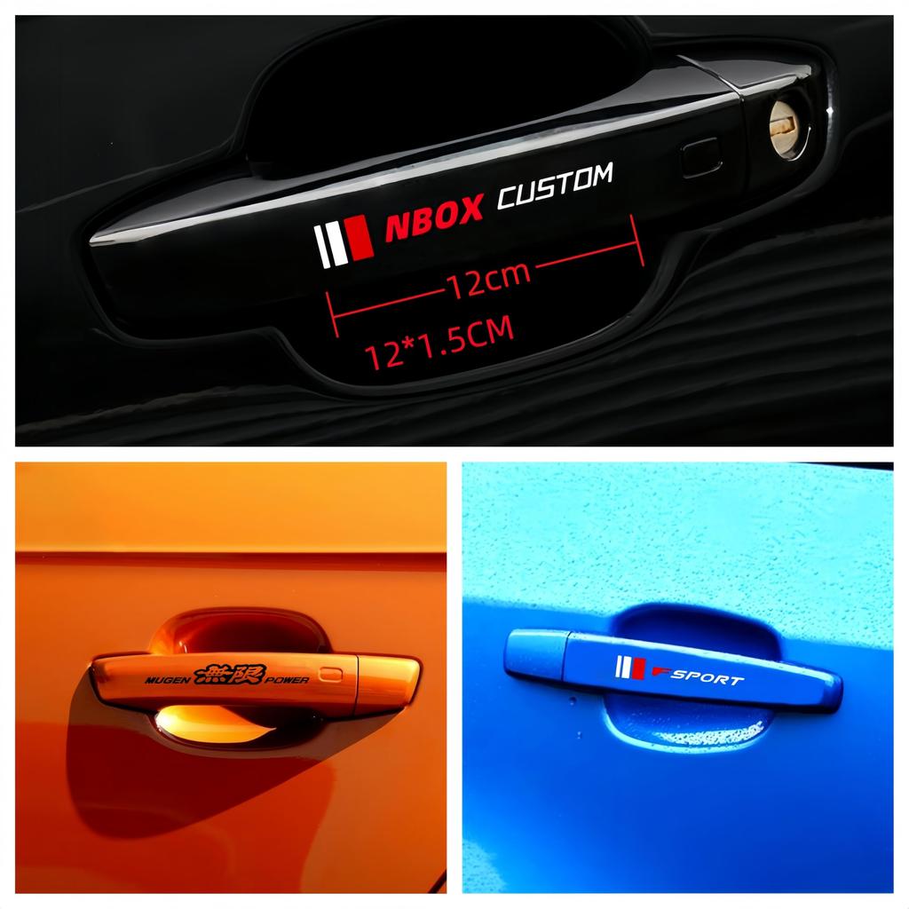 Compatible with All Mugen Series Car Logo Decorative Car Door Handle Universal Car Car Interior Adhesive Car Logo Available In Two Colors and