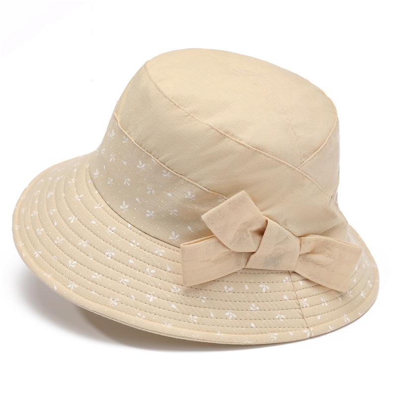 Spring outing grandma visor casual summer basin hat bow bucket hat