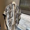 French Sketch Architectural Pattern Scarf Women's Retro Black and White Printing Versatile Shawl Outer Atmosphere Silk Scarf Square Scarf
