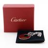 Cartier Heart Key Ring Bag Charm Silver Metallic Heart Women Used