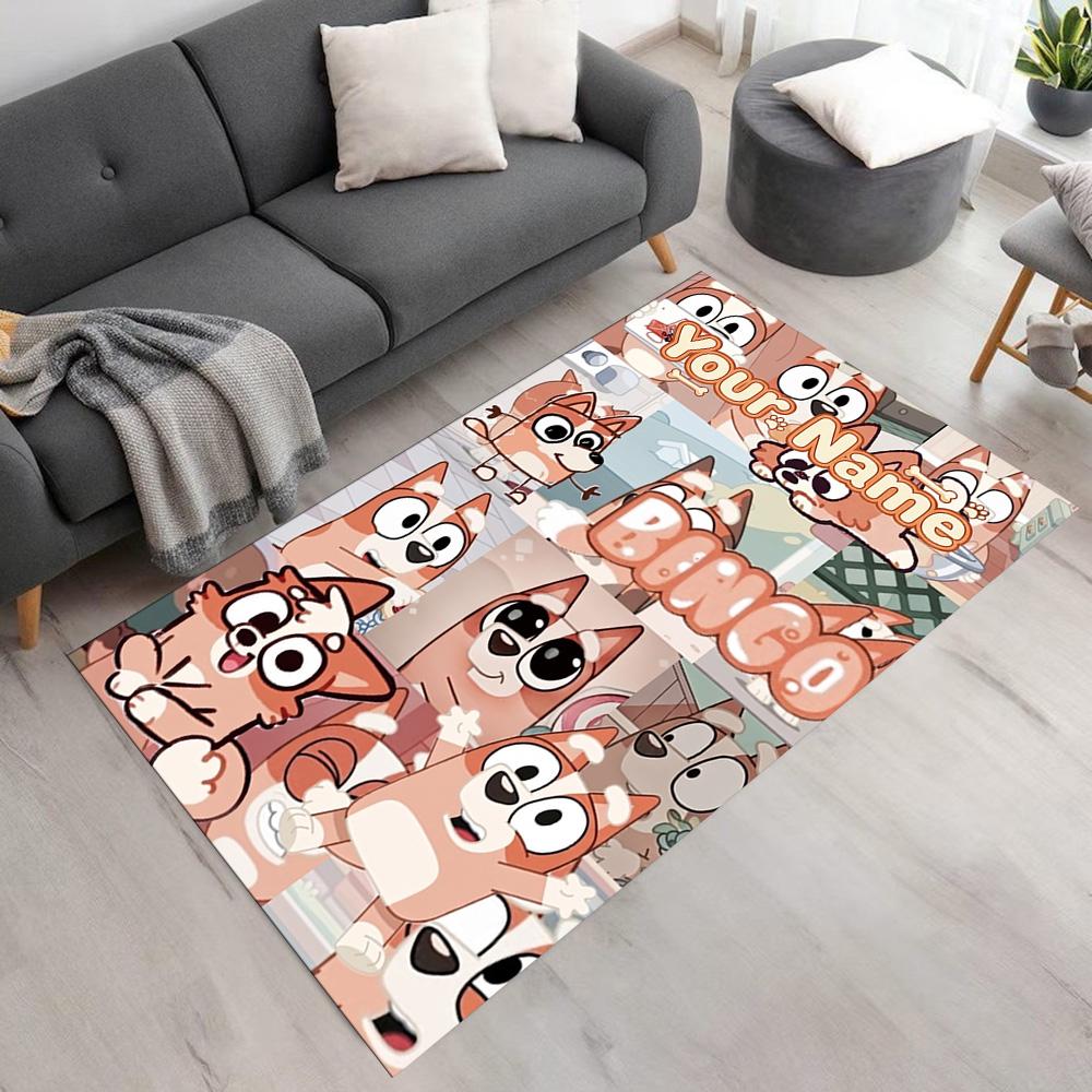 Bluey Customize Your Name Floor Rug Office Rug Perfect for Study room Balcony Kitchen Game Room Anti-slip Rug Decorate Offices