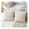 OTOSTAR Cushion Cover 45 45cm Scandinavian Set of 2 Short Wool Velvet Stylish Cute Soft Pattern Diamond Modern Elegant Zipper Interior Sofa Cushion