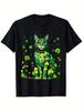 Green Clover Cat St Patrick's Day T-shirt