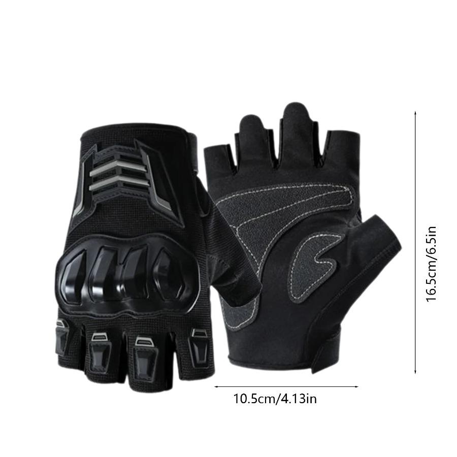 Motorrad Halb-Finger-Handschuhe Atmungsaktiv Anti-Rutsch Verschleißfest Fahrradhandschuhe Unisex Langlebig Handschutz Fingerlose Handschuhe
