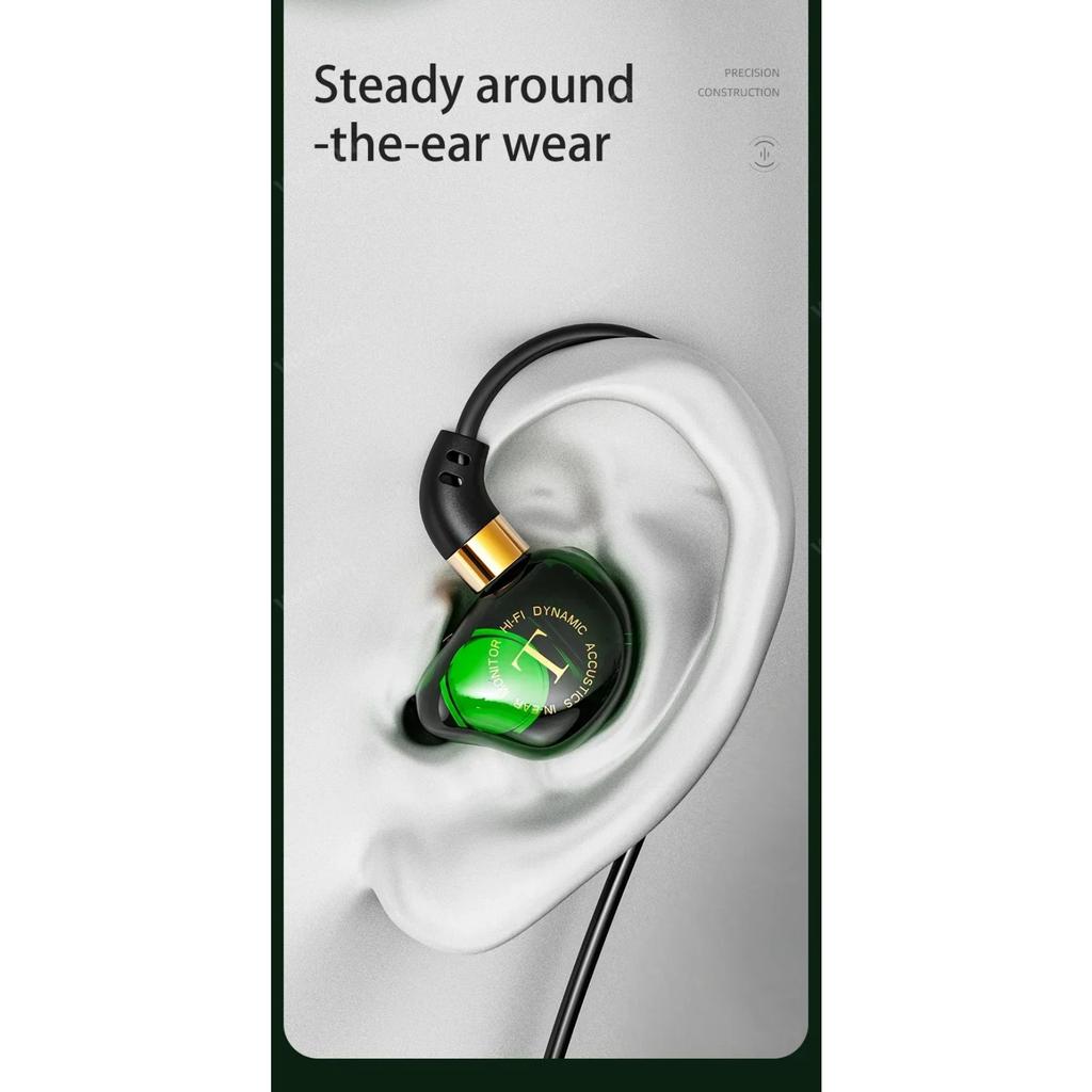 Dynamická drátová sluchátka HIFI Heavy Bass Music Headset Sluchátka do uší 3,5 mm s mikrofonem Závodní sportovní herní sluchátka s potlačením hluku