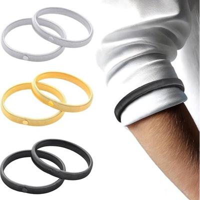 Armmanschetten Ring Anti-Rutsch Elastisch Verstellbar Metall Armbänder für Hemdsärmel Abdeckungen Ärmel Zubehör für Herren Damen 2 Stück