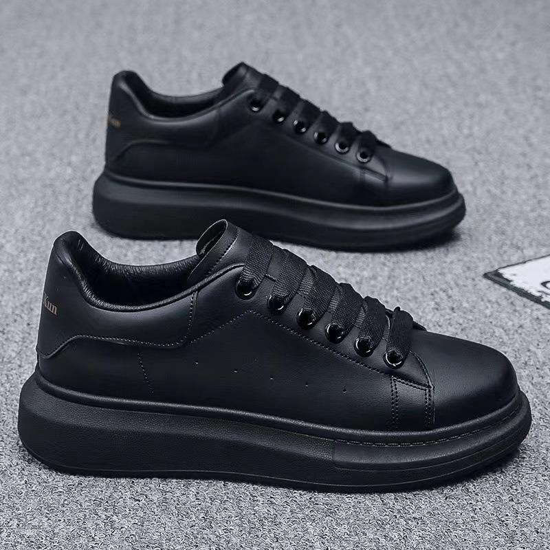 McQueen classic little white shoes women's leather surface casual women's shoes lace-up trend platform student board shoes