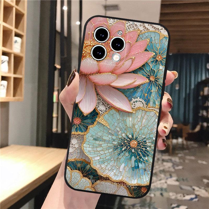 Lotusblumen-Handyhülle Für iphone 17 Pro Max 17 Pro Air 16 15 14 13 Pro Max 15 16 Pro 15Plus
