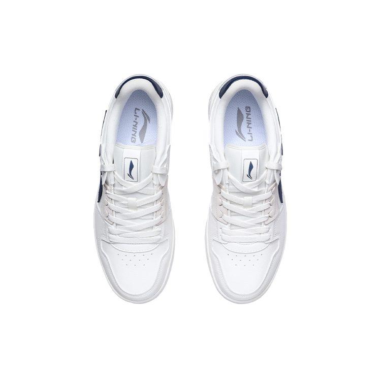 Li Ning Tianji Slip Resistant, Abrasion Resistant, Balanced, Lightweight Low Top Skateboard Shoes Men's White Blue AGCP299-10