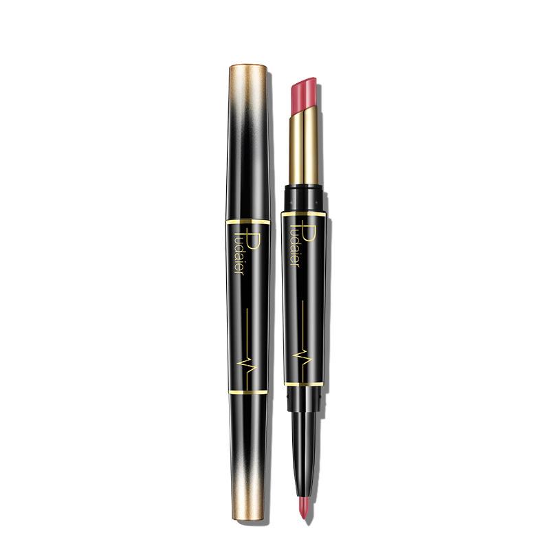 Dobbelhodet leppestift lipliner matt lipgloss 16 farger leppestift