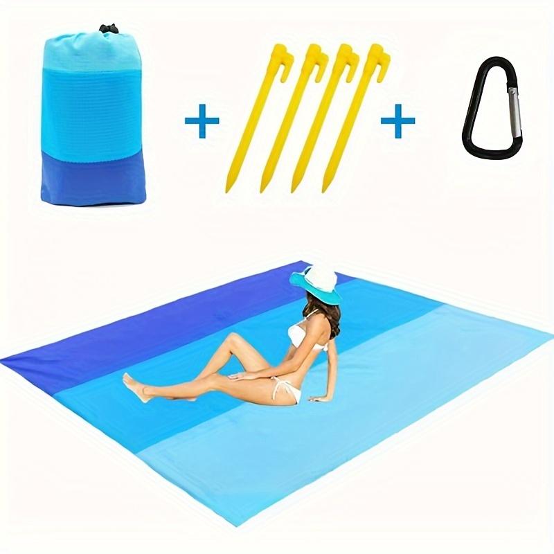 

1 шт. Водонепроницаемый и пескостойкий пляжный коврик, подходит для 6 человек, портативное уличное одеяло синий