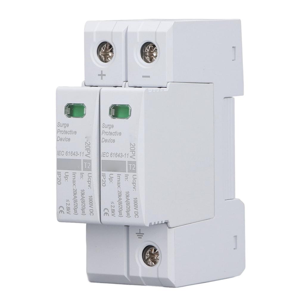 DC Solar PV Surge Protector 2P 10 To 20KA 35mm DIN Rail Installation Photovoltaic Surge Protective