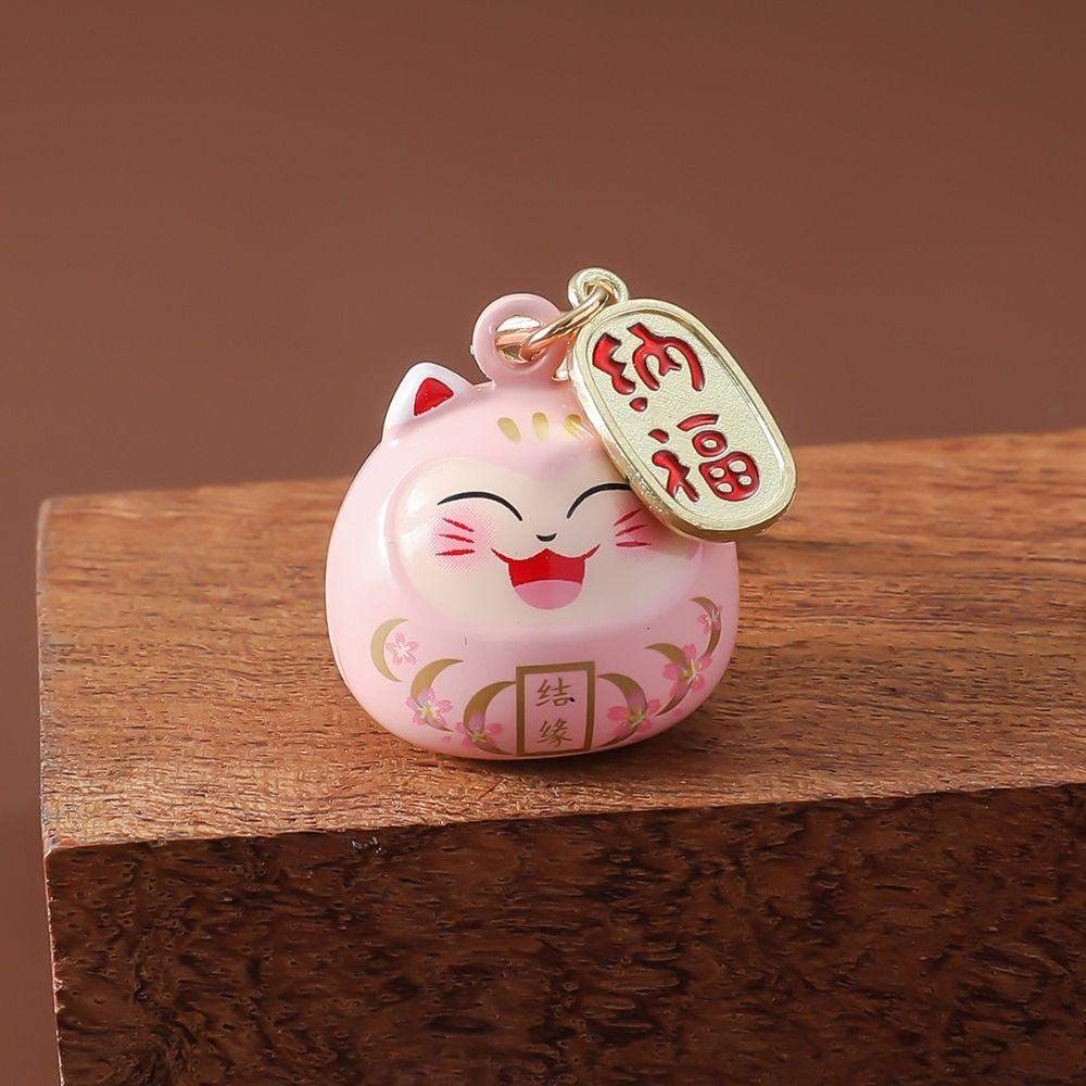 Kreatives Geschenk Glückskatze Schlüsselanhänger Glückskatze Daruma Glocken Anhänger Schlüsselanhänger