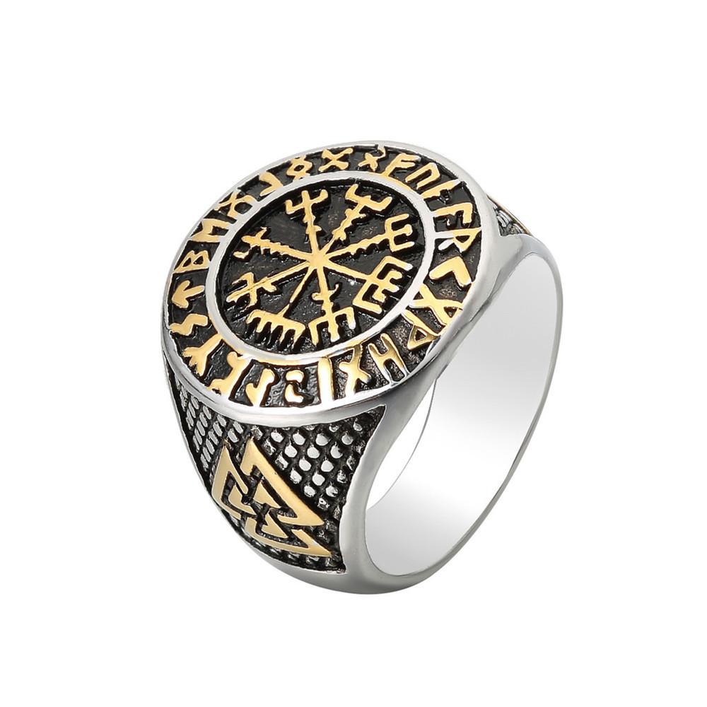 

Vintage Viking Rune Signet Scandinavn Rings for Men Domineering Punk Nordic Amulet Jewelry 7