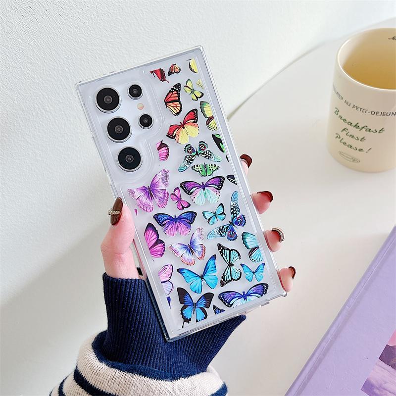 Butterfly Clear Case For Samsung Galaxy A15 A35 A55 A25 A54 A14 A24 A34 A13 A53 A23 A33 A73 A52 A32 A72 Soft TPU Back Cover