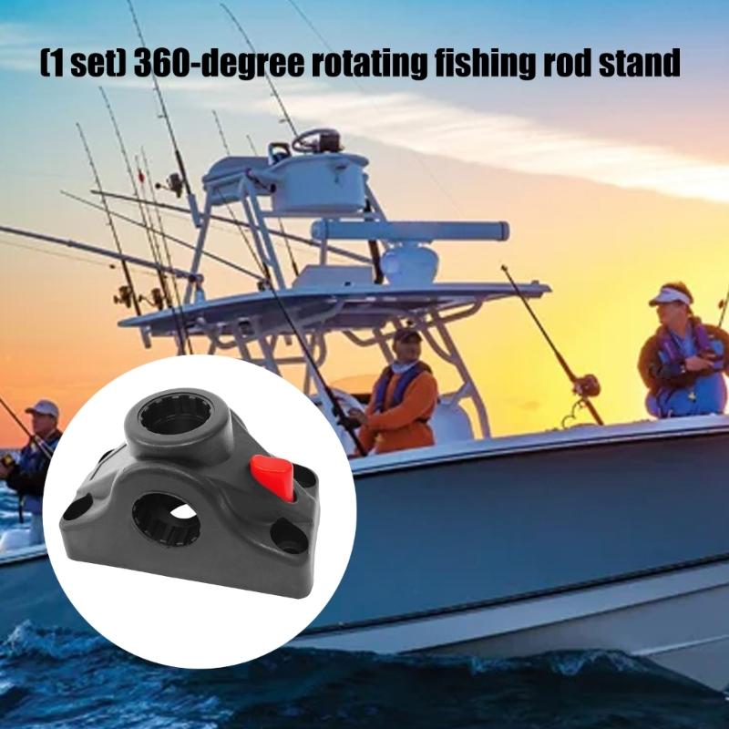 360 Degree Rotating Fishing Rod Holder Kayak Boats Fishing Fix Poles Mount Base Outdoor Fishing Equipment Enduring