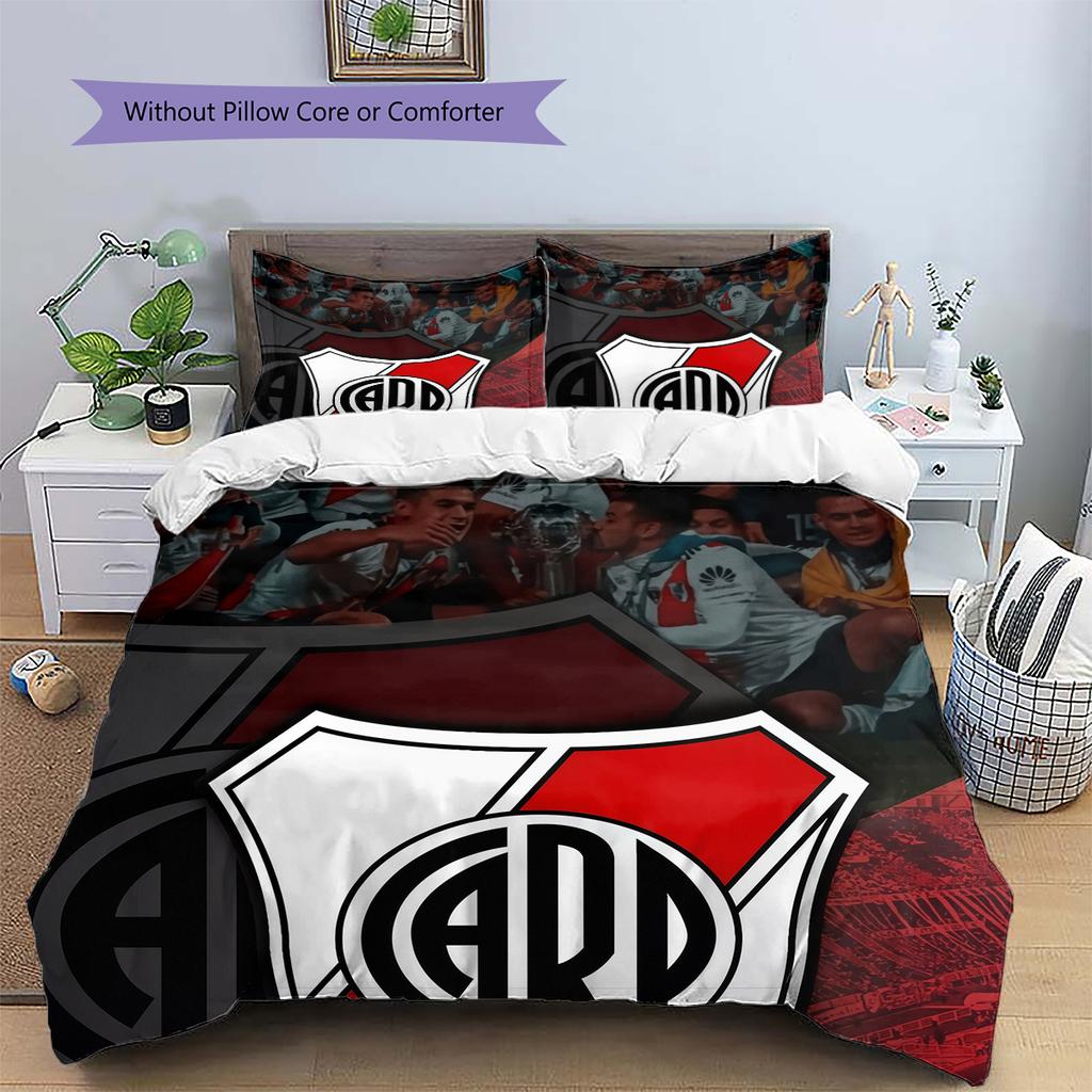 River Plate Football Club Pattern Bedding Home Decoration Birthday Gift (1 * duvet cover + 2 * pillowcase, without core)