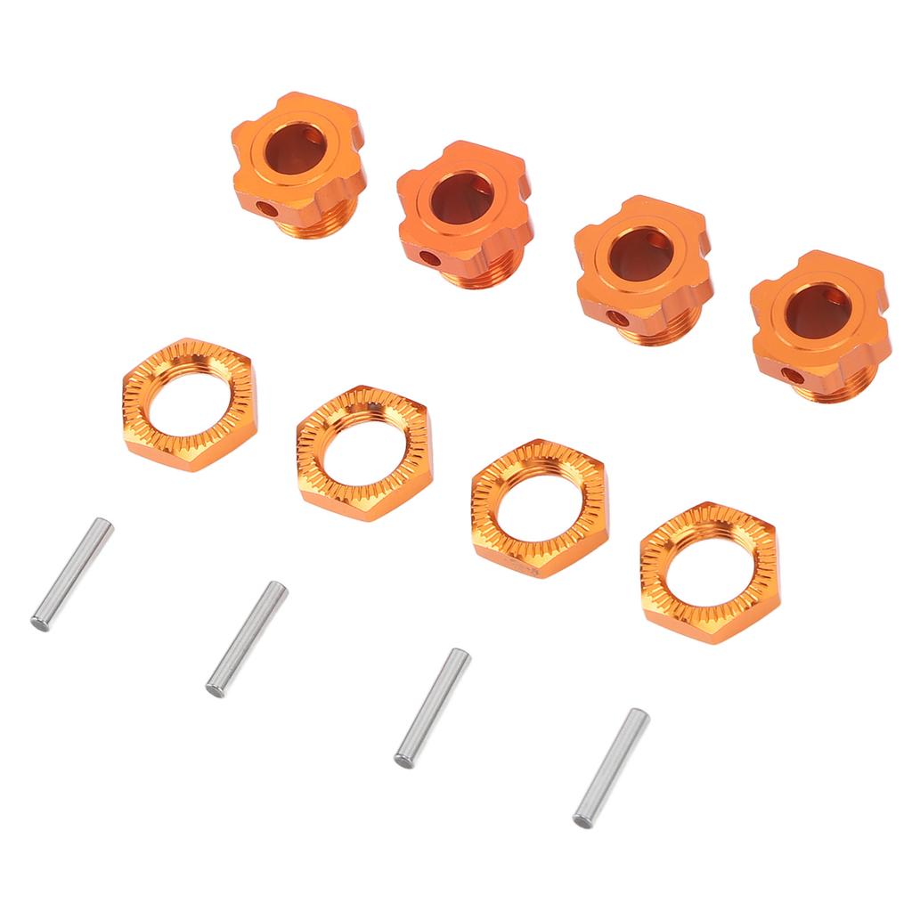 4PCS 17mm Hex Wheel Hub Adapter Aluminum Alloy Orange Hex Drive Hub Adapter for ZD Racing 9116