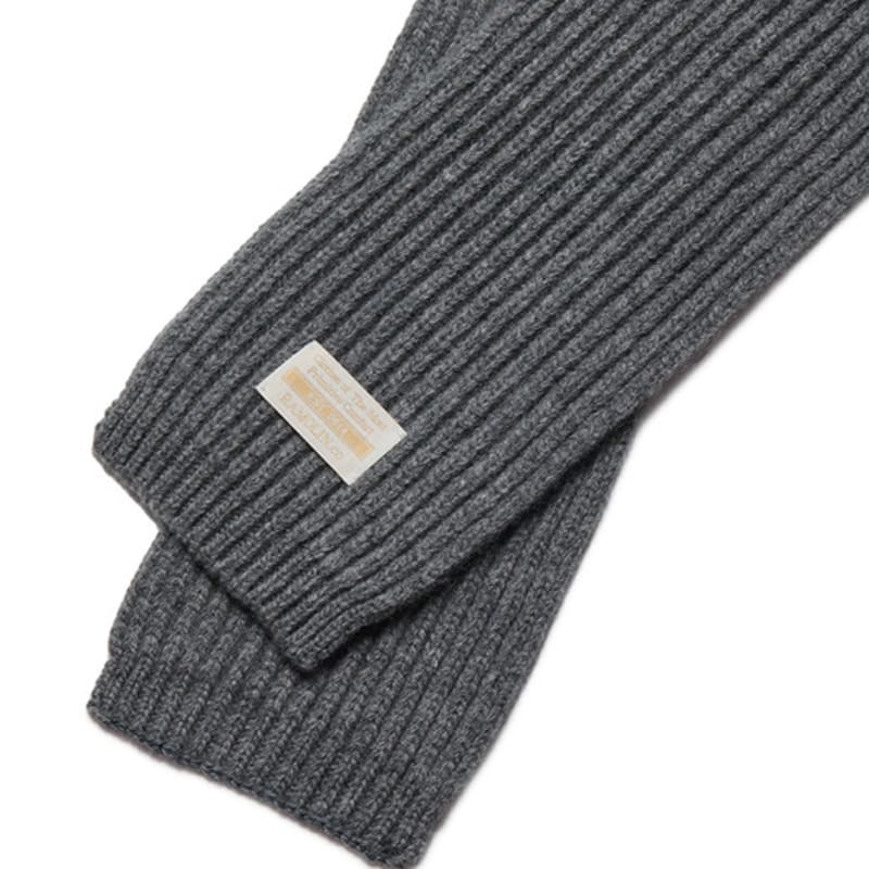Ramolin Wool Knit Muffler Dark Grey