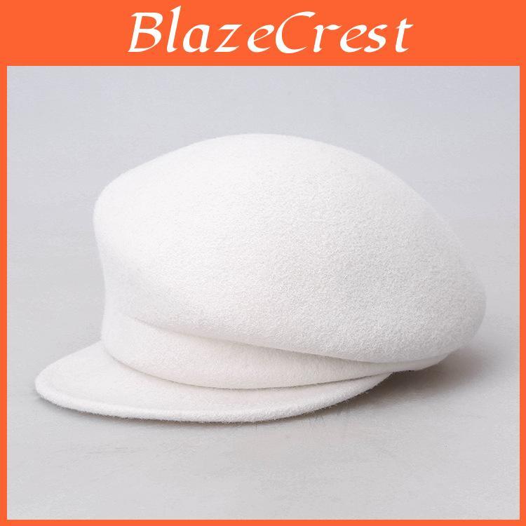 Korean And 100 Japanese 2021 Australia Wool White Cloche Hat Irregular Newsboy Cap Lady Chic Berets Women Felt Fedora Hats