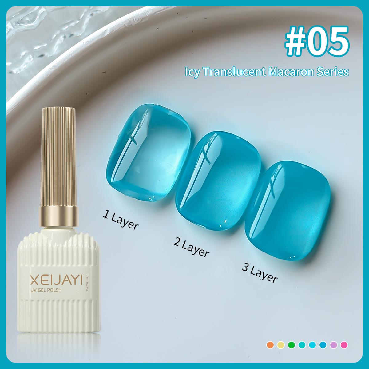 Ice-Clear Jelly Green Macaron Nail Gel Manicure Set 2025