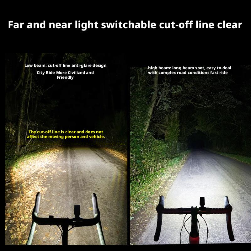Lumière Avant Vélo de Route Montagne Grands Lumens Lampe de Cyclisme Télécommandée Intelligente Cordon de Suspension Contrôle Intelligent Phare de Vélo