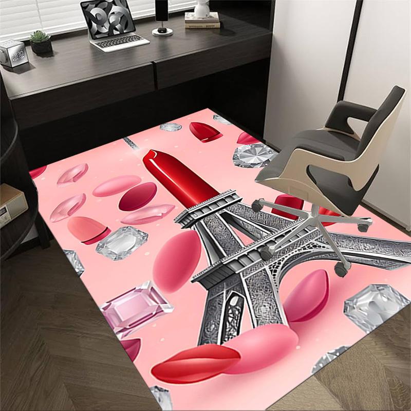

1PC Parisian, lipstick Extra Large Non Slip Floor carpet, Office, family, Studio Large Area Rug Indoor Rugs, Bold Statement Piece 60cm by 90cm
