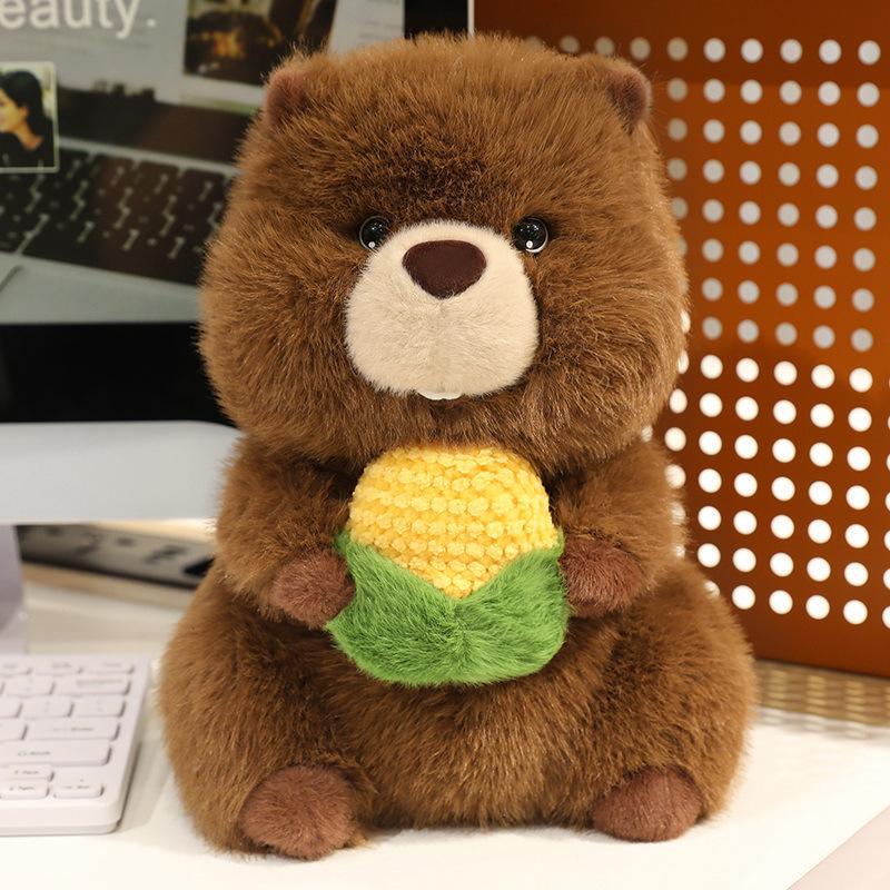 Cute Apple Groundhog Doll Plush Toy Little Hamster Mouse Doll Girl Company Soothing Doll