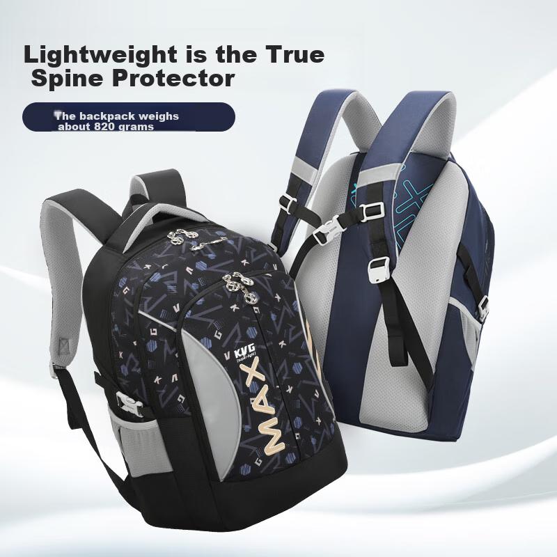 KVG Schoolbag for Middle And High School Students, Large Capacity Backpack for Grades 4-9, Spine-Protecting