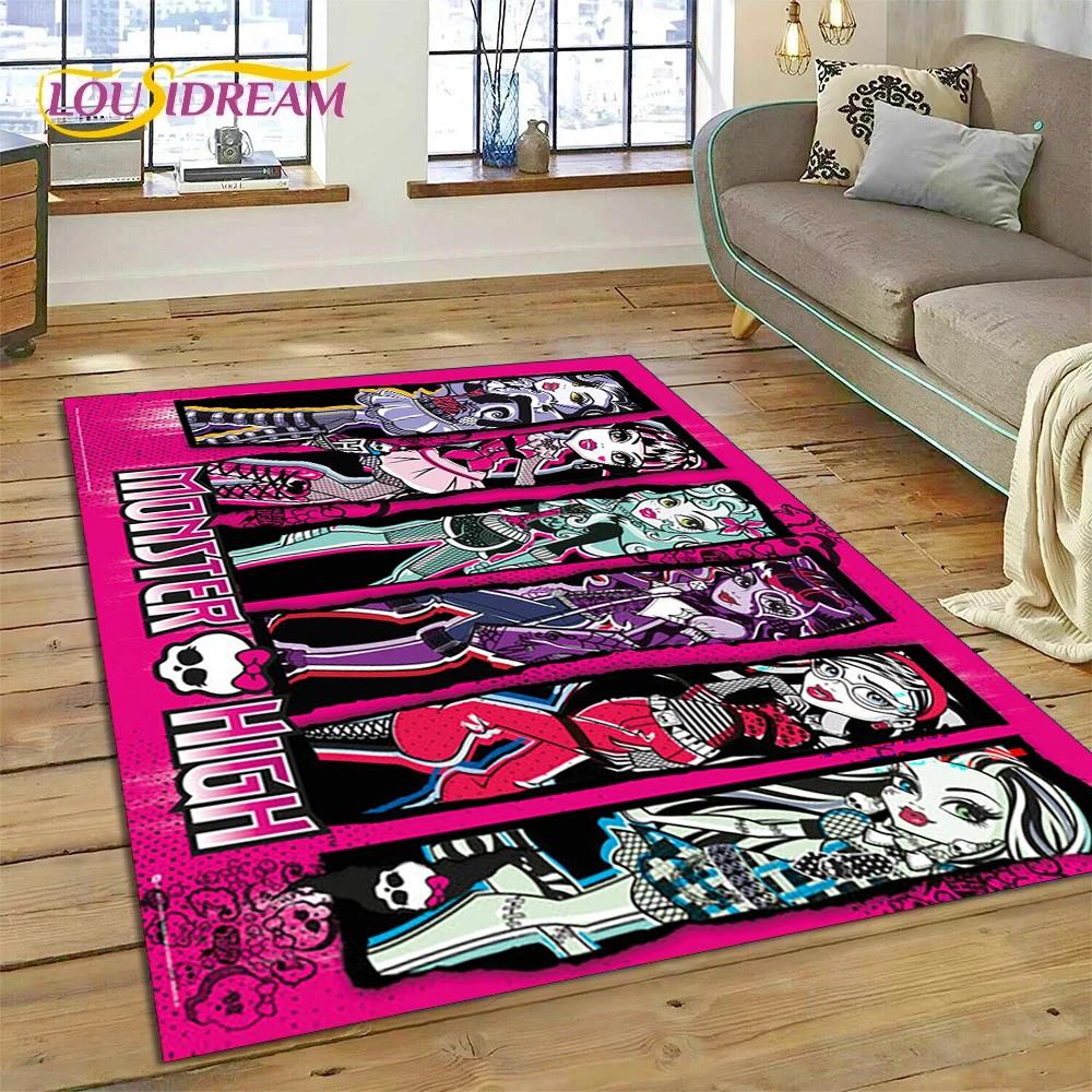 Cartoon Monster High Draculaura Vampire Rug Carpet for Living Room Bedroom Home Decor,Non-slip Decoration for Sofa Doormat Gift