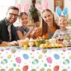 2 Pack Easter Tablecloth - Colorful Easter Eggs Table Cloth, Plastic Disposable Rectangle Spring Easters Egg Table Cover for Easters Tables