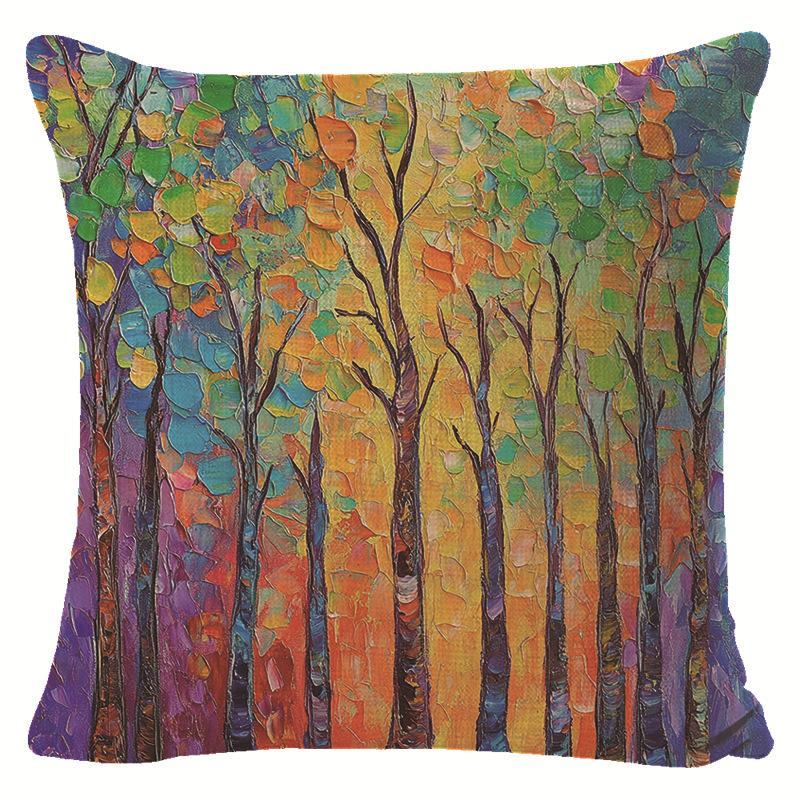 New Nordic Impressionist Oil Painting Style Pillow Cover Jit Holiday Decoration Car Cushion Cover