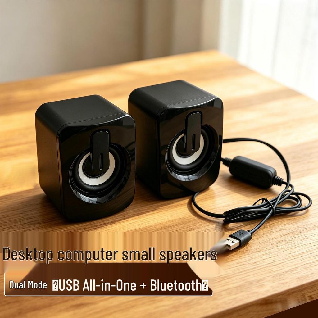 TS38 Mini Wired Desktop Speakers with Subwoofer for PC and Laptop