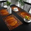 1PC Retro Style Wooden Grain Pattern, Vibrant And Trendy, Stylish And Simple Linen Placemats