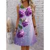 Fashion Women's Sleeveless Dress 3D Casual Color Printing Casual Dress