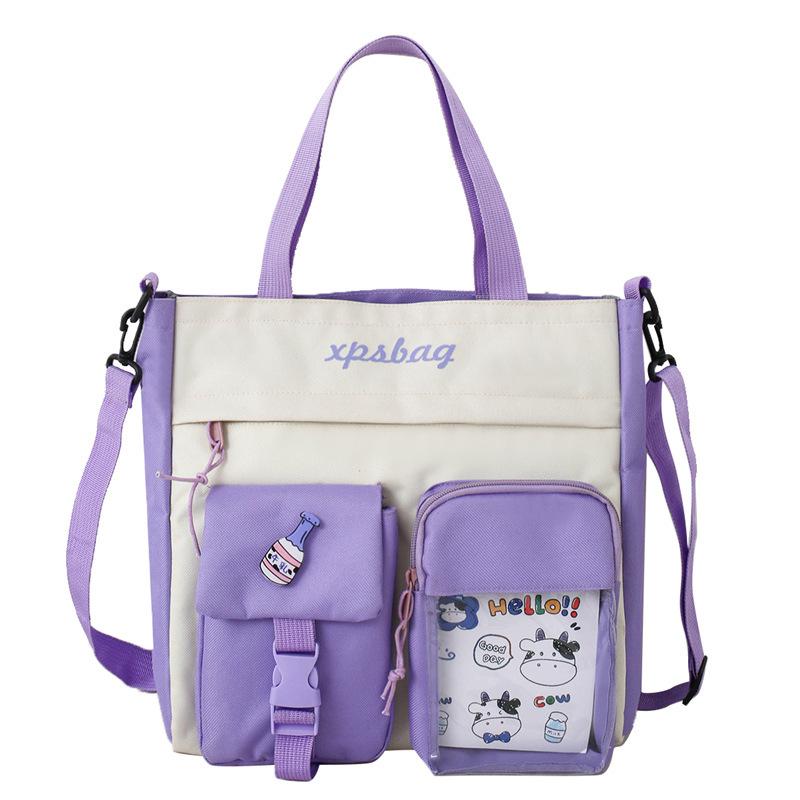 Flicka Handväska Hopfällbar Student Tote Shopping Bokväska