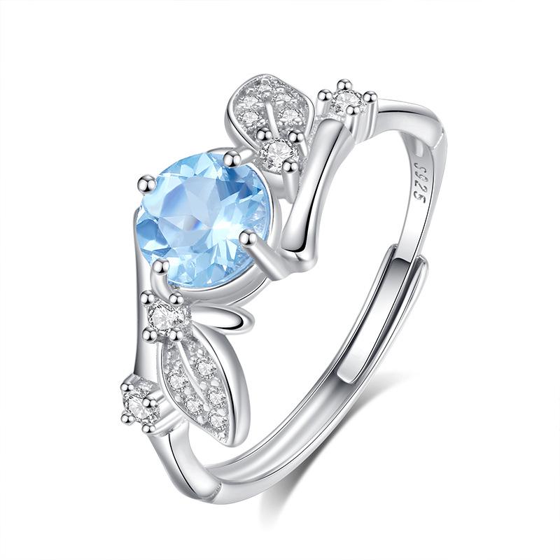 Natural Stone Ring for Women's S925 Pure Silver Non Fading Ring? Popular High-end Accessories On Xiaohongshu for Women's Fashion Retro Jewelry Gifts
