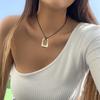 Simple geometric love hollow pendant necklace hip-hop sweet and cool irregular versatile necklace