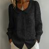 Women Shirt Loose Fit Doll Collar Long Sleeve Buttons Placket Shirt Tops Embroidery Flower Jacquard Pattern Loose Fit Shirt