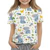 Children's Printed Round Neck Short Sleeved Casual T-shirt