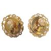 CHANEL 2 9 Vintage CC Logos Faux Baroque Pearl Lava Earring goldUsed