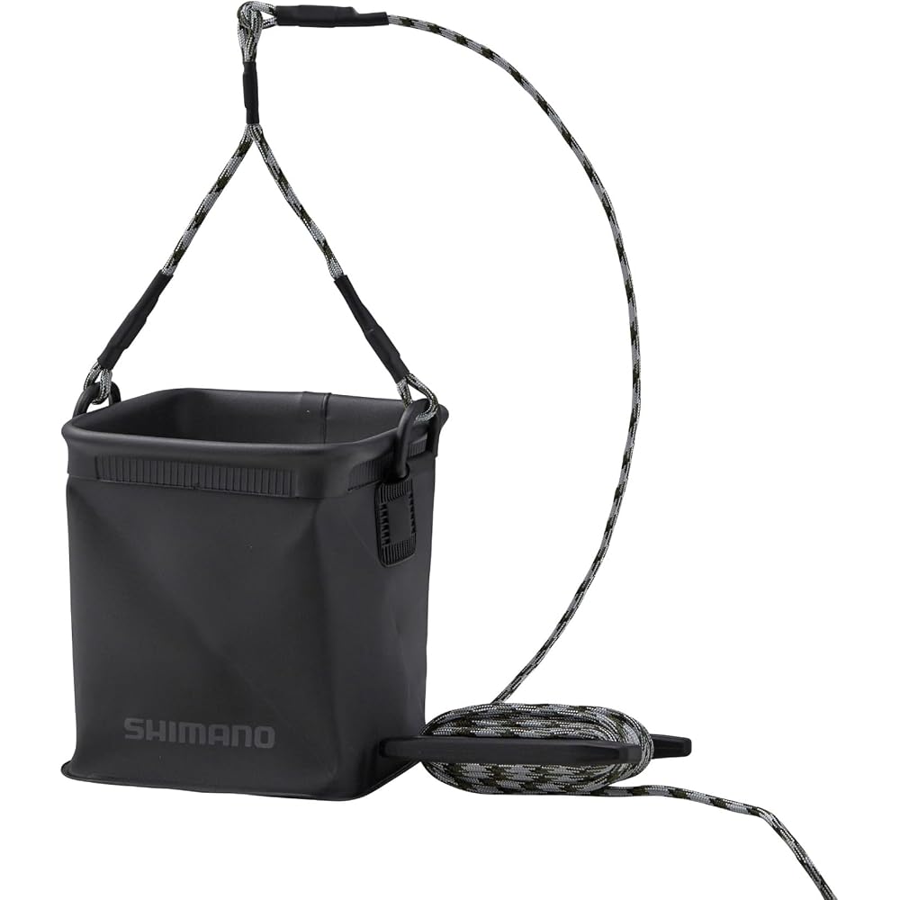 Shimano BK-002X Portable Fishing Bucket Black, Lightweight, Waterproof, Compact