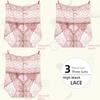 3Pieces/Lot High Waist Light Sexy Elastic Lace Women's Panties, Pure Cotton Crotch Comfortable Non-marking Breathable Lightweight Underwear Briefs