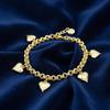 Chain Gold Bracelet Unique Charm Chunky Bracelet Bridal Party Heart Bracelet  Fashion