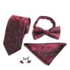 Men'S Waist Tie, Bow Tie, Pocket Towel, Cuff 4-Piece Set, Wedding Gift At Work