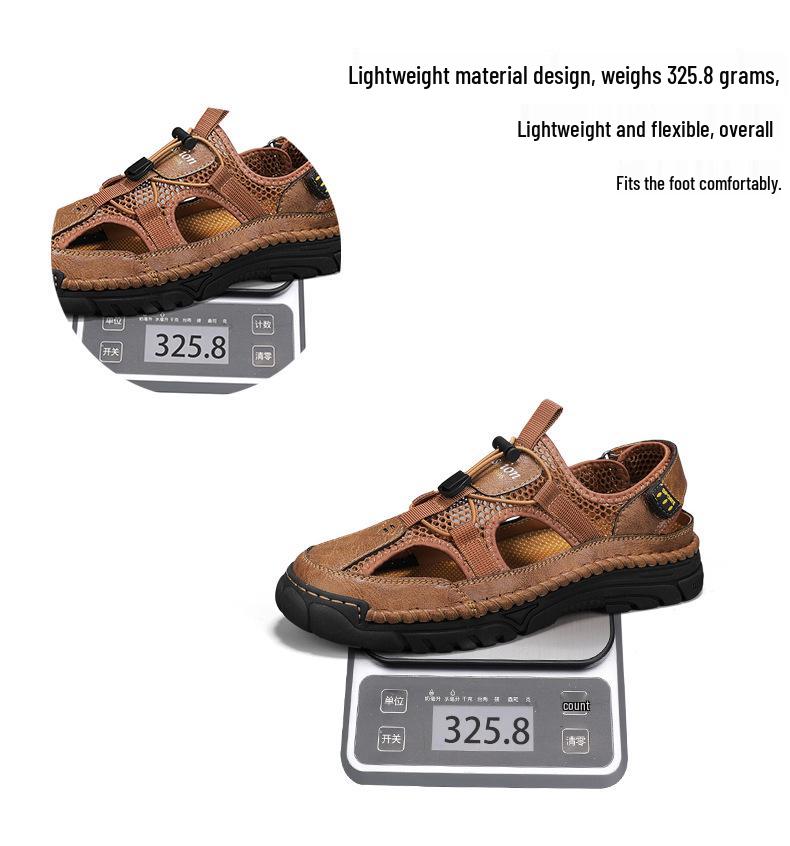 Herren Sandalen - Handgefertigt, Geschlossene Zehenpartie, Rutschfest, Sommerlich, Modisch, Weiche Sohle, Vielseitige Strand- & Sportschuhe 2025