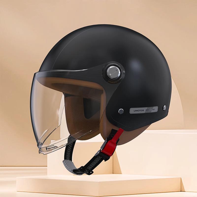 3C Certified National Standard Electric Scooter Helmet: Men's Transparent, All-Season, Universal Safety Half Helmet