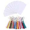 Set Of 10 White Paper Bookmarks with Tassels Handmade Reading Bookmarks Supplies for Kid Adult Art Painting Project